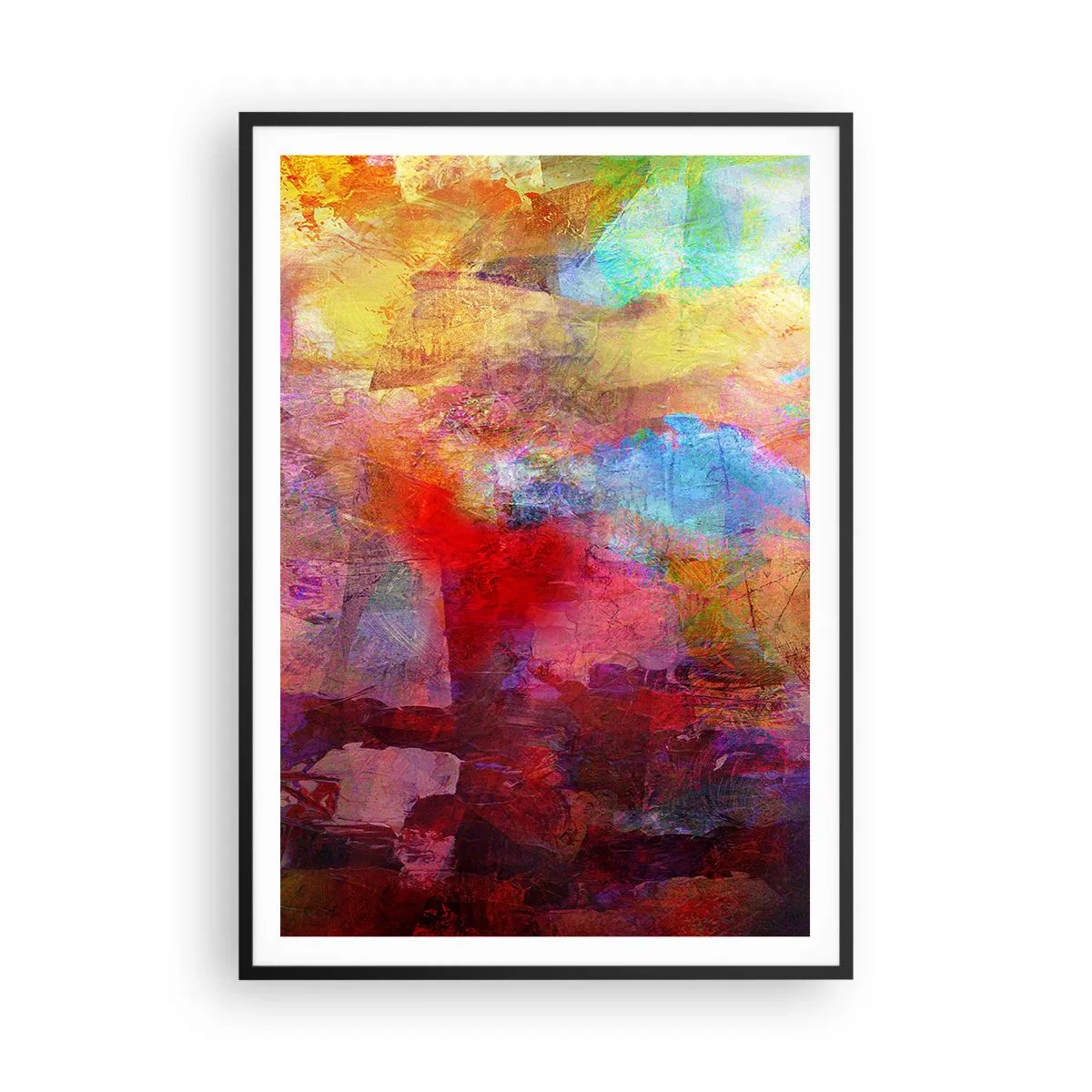 Poster in einem schwarzem Rahmen - Schau in den Regenbogen - 70x100 cm
