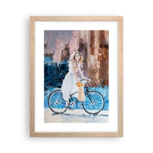 Poster in einem Rahmen aus heller Eiche - Freude am Morgen - 30x40 cm