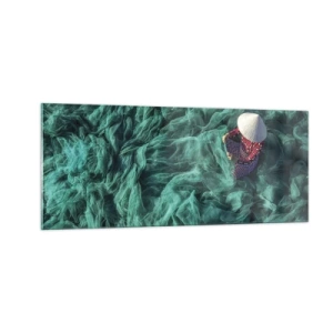 Glasbild - Bild auf glas - In einem Meer aus Netzen - 100x40 cm