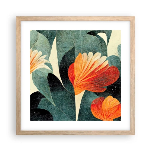 Poster in einem Rahmen aus heller Eiche - Hitze der Tropen und Kühle des Grüns - 40x40 cm