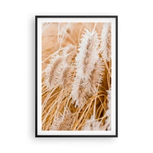 Poster in einem schwarzem Rahmen - Das goldene Rauschen des Grases - 61x91 cm
