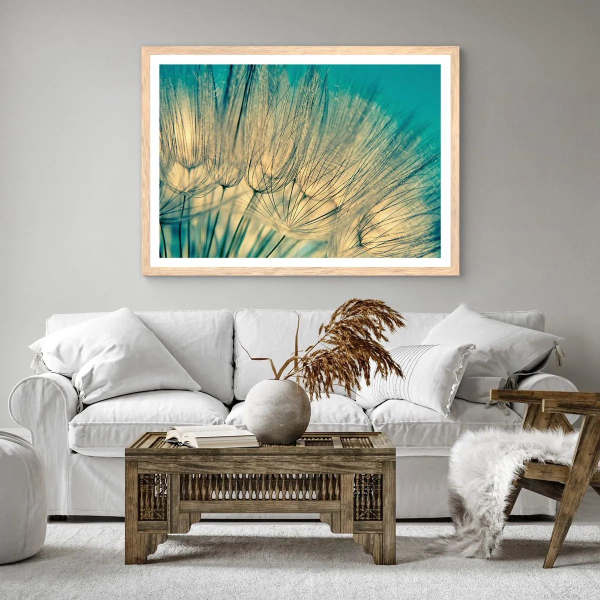 Poster in einem Rahmen aus heller Eiche - In Erwartung des Windes - 40x30 cm