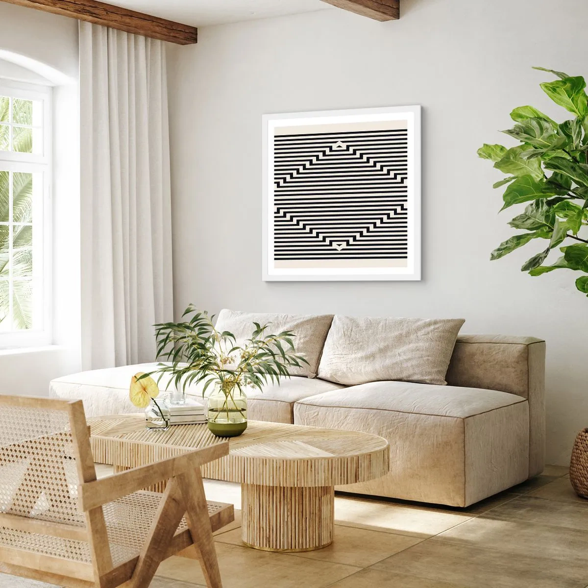 Poster in einem weißen Rahmen - Geometrische Illusion - 40x40 cm