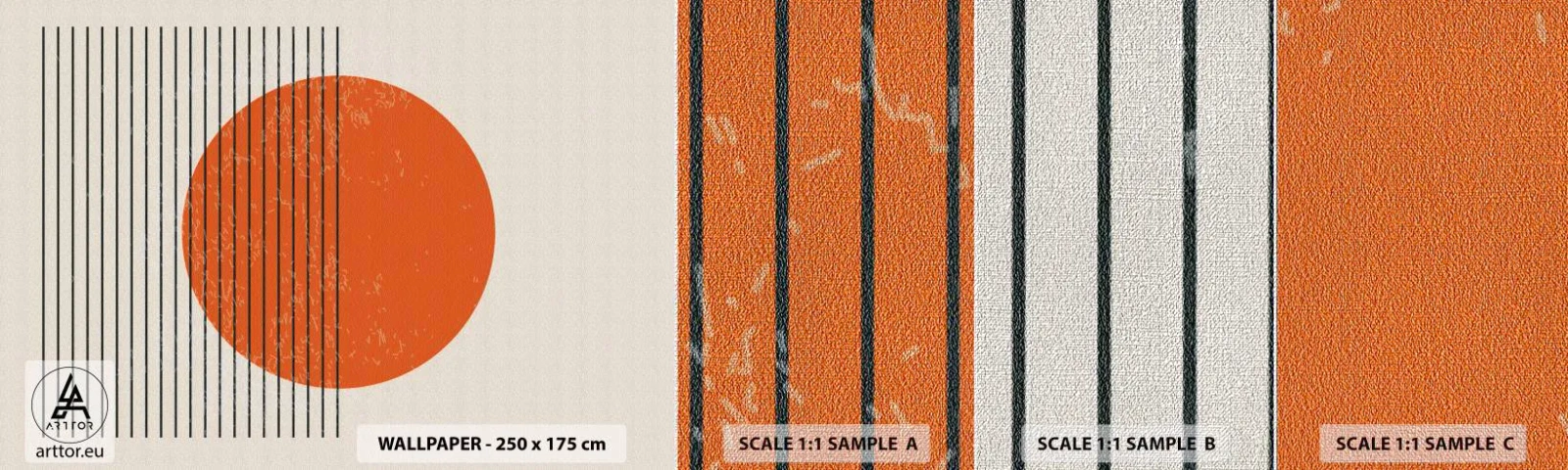 Fototapeten Muster Premium Canvas - Immer die Sonne - Sonne, Minimalistisch, Linien - 100x30 cm