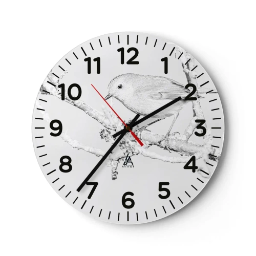 Wanduhr - Glasuhr - Wintermorgen - 30x30 cm