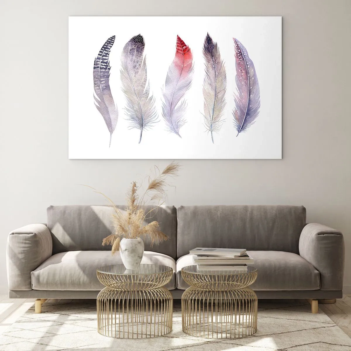 Glasbild - Bild auf glas - Zart wie bunter Nebel - 70x50cm - Zart wie mehrfarbiger Nebel - Moderne Wanddekoration für Wohnzimmer und Schlafzimmer ARTTOR