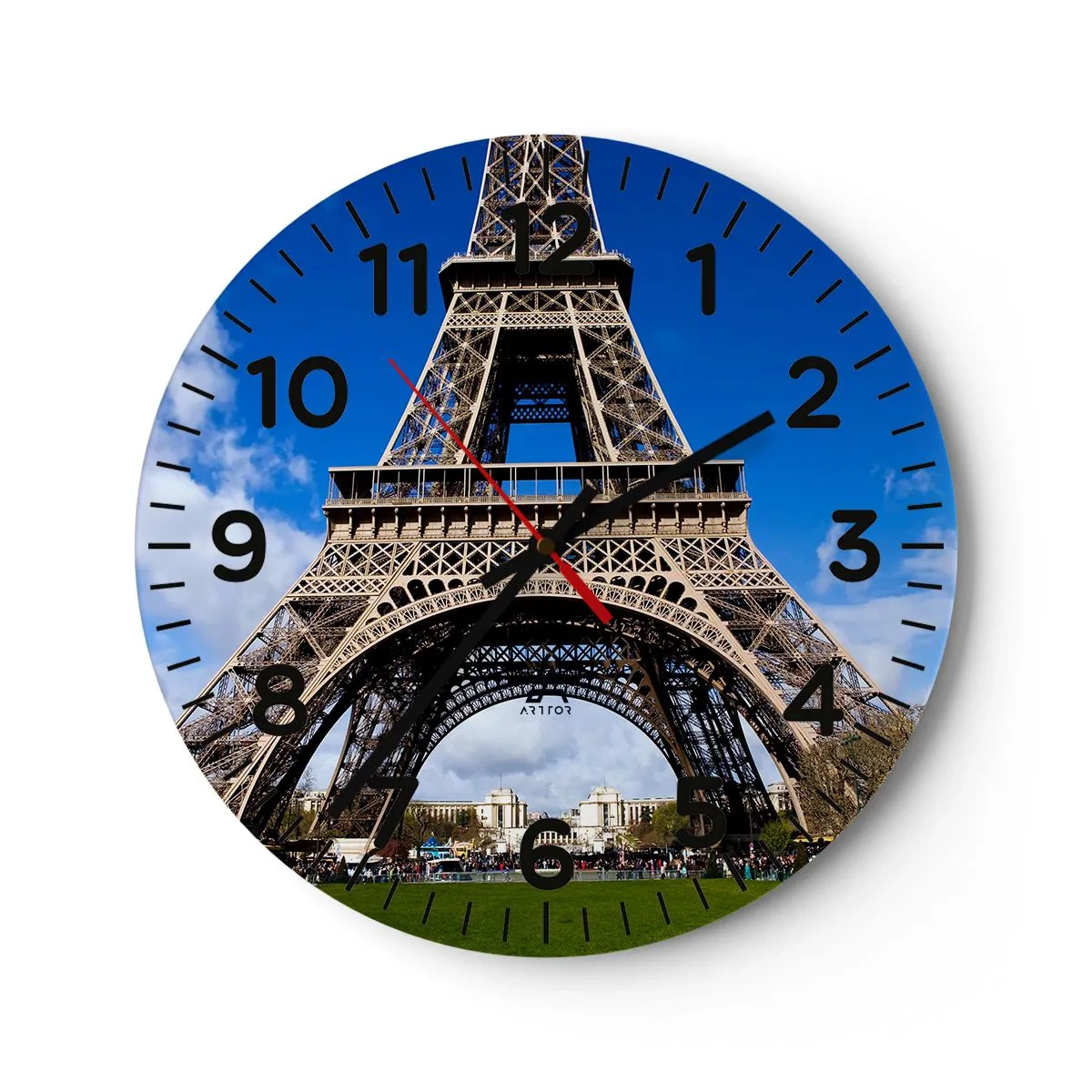 Wanduhr - Glasuhr - Ganz Paris zu ihren Füßen - 40x40 cm