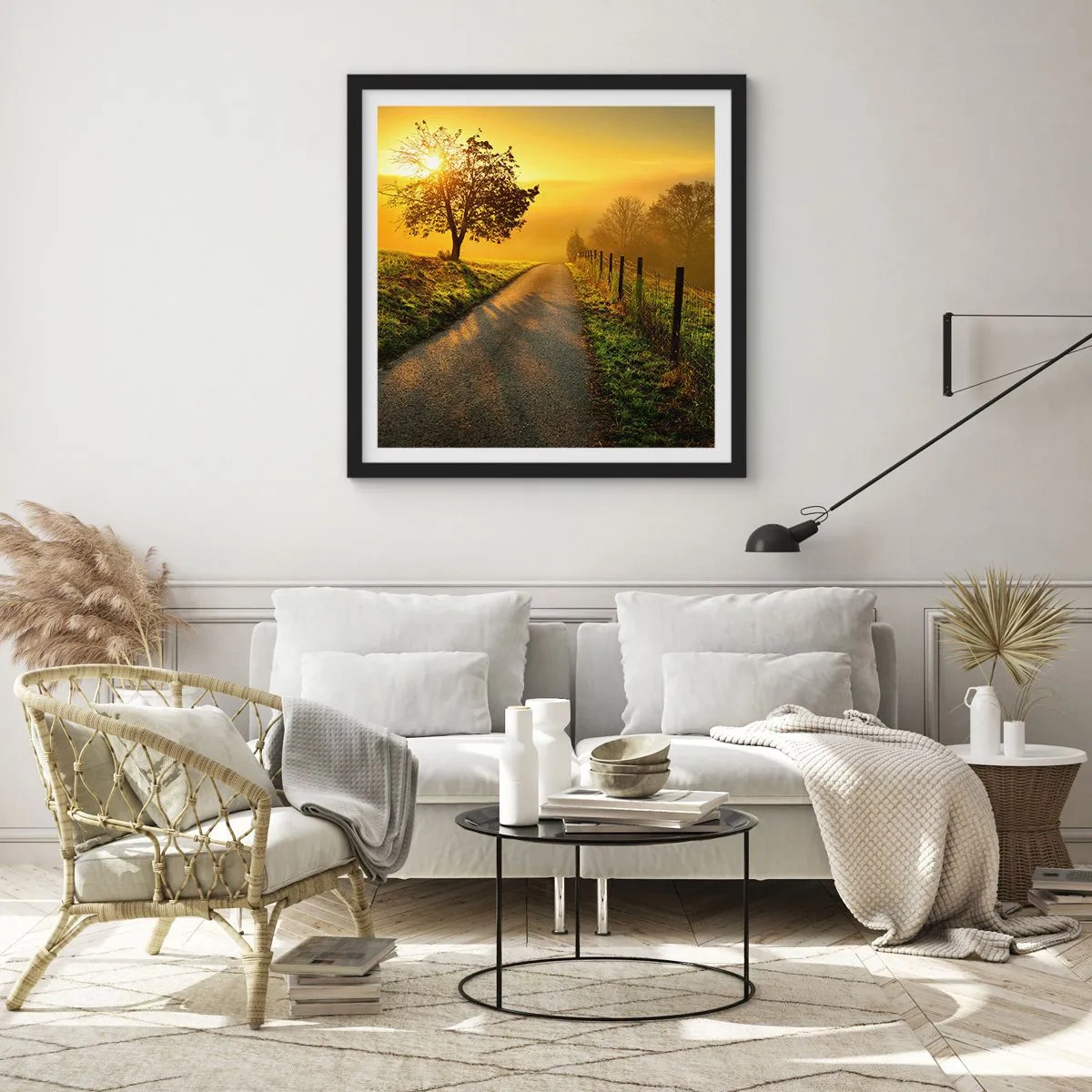Poster in einem schwarzem Rahmen - Honig-Nachmittag - 30x30 cm