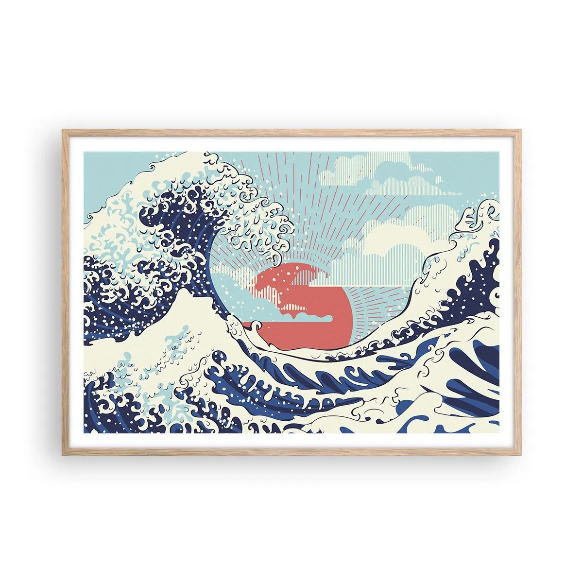 Poster in einem Rahmen aus heller Eiche - Von japanischer Inspiration - 100x70 cm