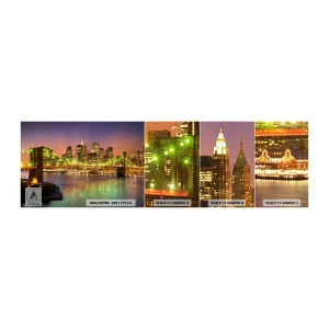Fototapeten Muster Selbstklebend Deluxe Sticker - Hier geht das Licht nie aus - Stadt, New York, Brooklyn Brücke - 100x30 cm