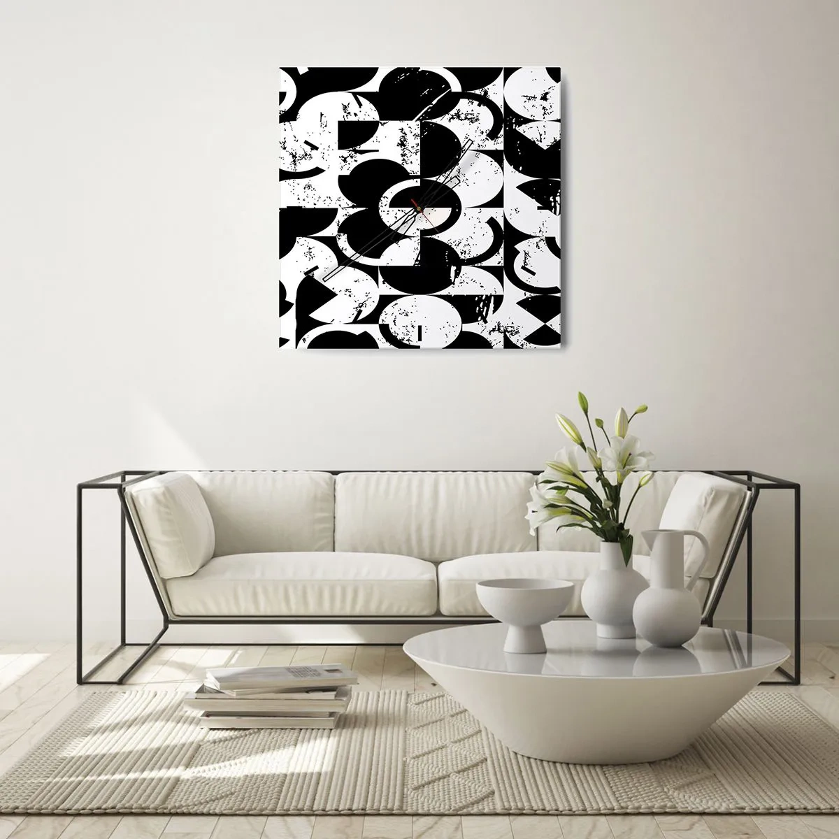 Wanduhr - Glasuhr - Weiß ist weiß und schwarz ist schwarz - 40x40 cm