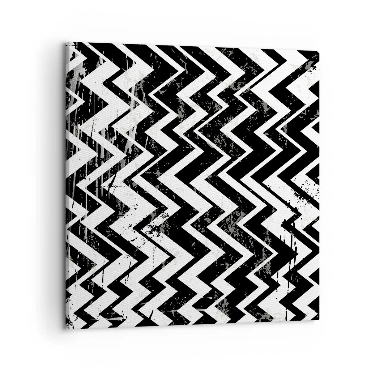 Bild auf Leinwand - Leinwandbild - Zick-weiß, Zack-schwarz - 50x50 cm