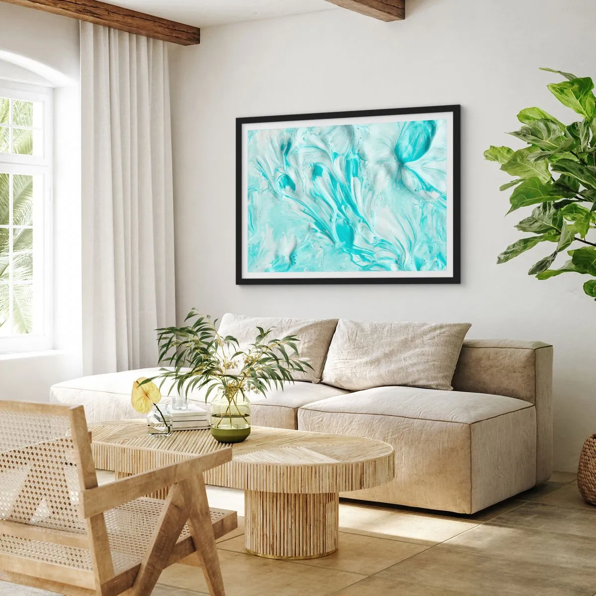 Poster in einem schwarzem Rahmen - Für immer zusammen - 50x40 cm