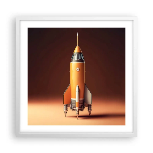 Poster in einem weißen Rahmen - Es beginnt mit einem Traum - 50x50 cm