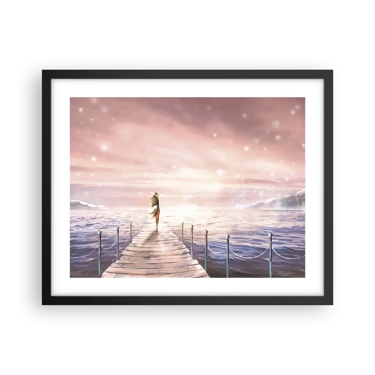 Poster in einem schwarzem Rahmen - Im Licht eines Traums - 50x40 cm