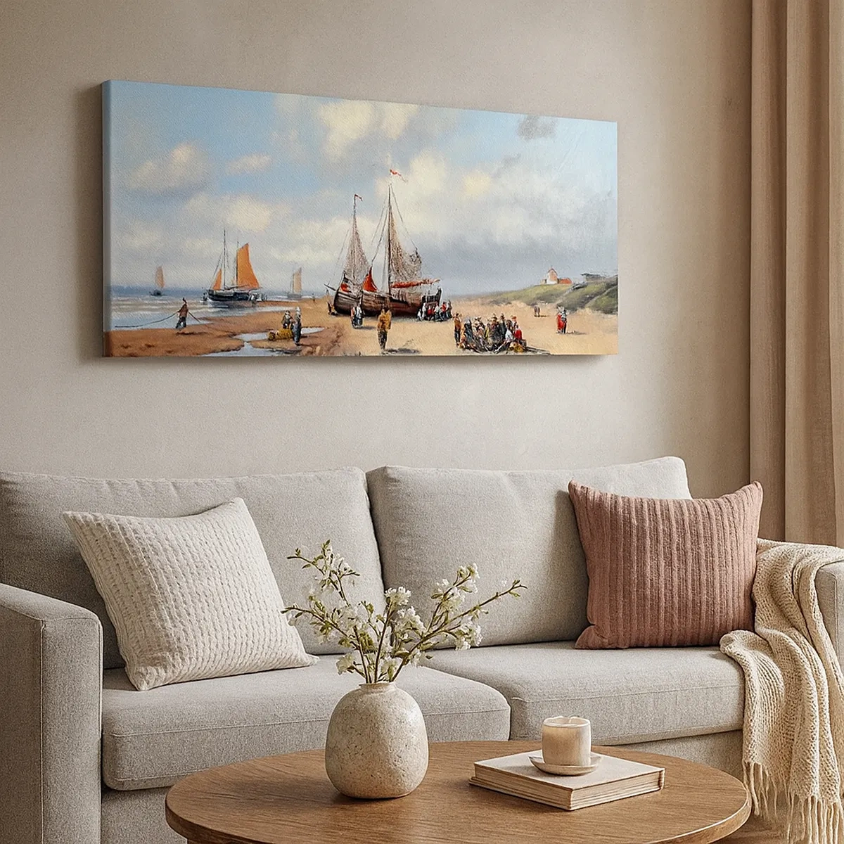 Bild auf Leinwand - Leinwandbild - Nach einem erfolgreichen Fischfang - 30x30 cm