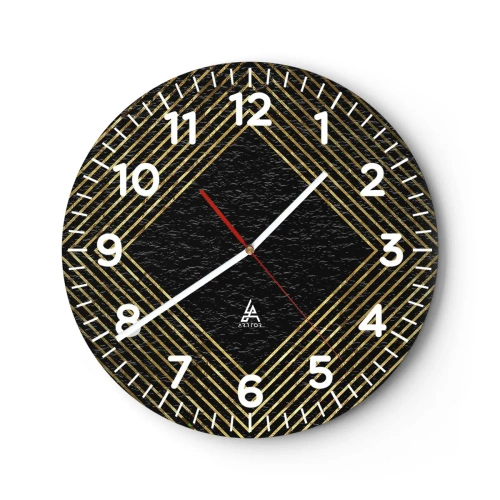 Wanduhr - Glasuhr - Geometrie im glamourösen Stil - 40x40 cm