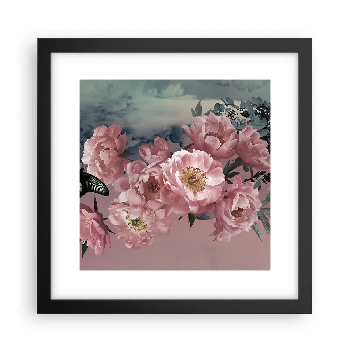 Poster in einem schwarzem Rahmen - Der Höhepunkt der Romantik - 30x30 cm