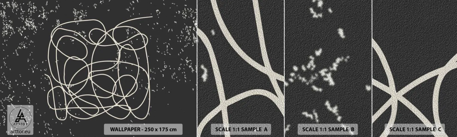 Fototapeten Muster Premium Sand - Wandernde, umherschweifende Gedanken - Abstraktion, Grafik, Stück - 100x30 cm