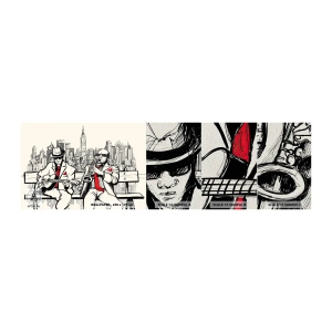 Fototapeten Muster Premium Sand - New Yorker Improvisation - Musik, Jazz, New York - 100x30 cm