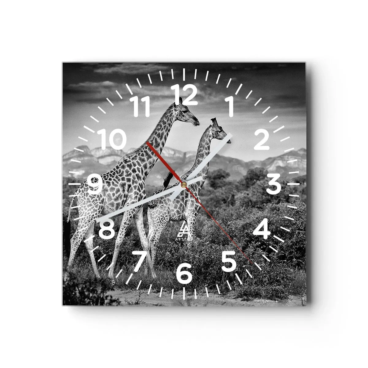 Wanduhr - Glasuhr - Hohe Sphären in Afrika - 40x40 cm