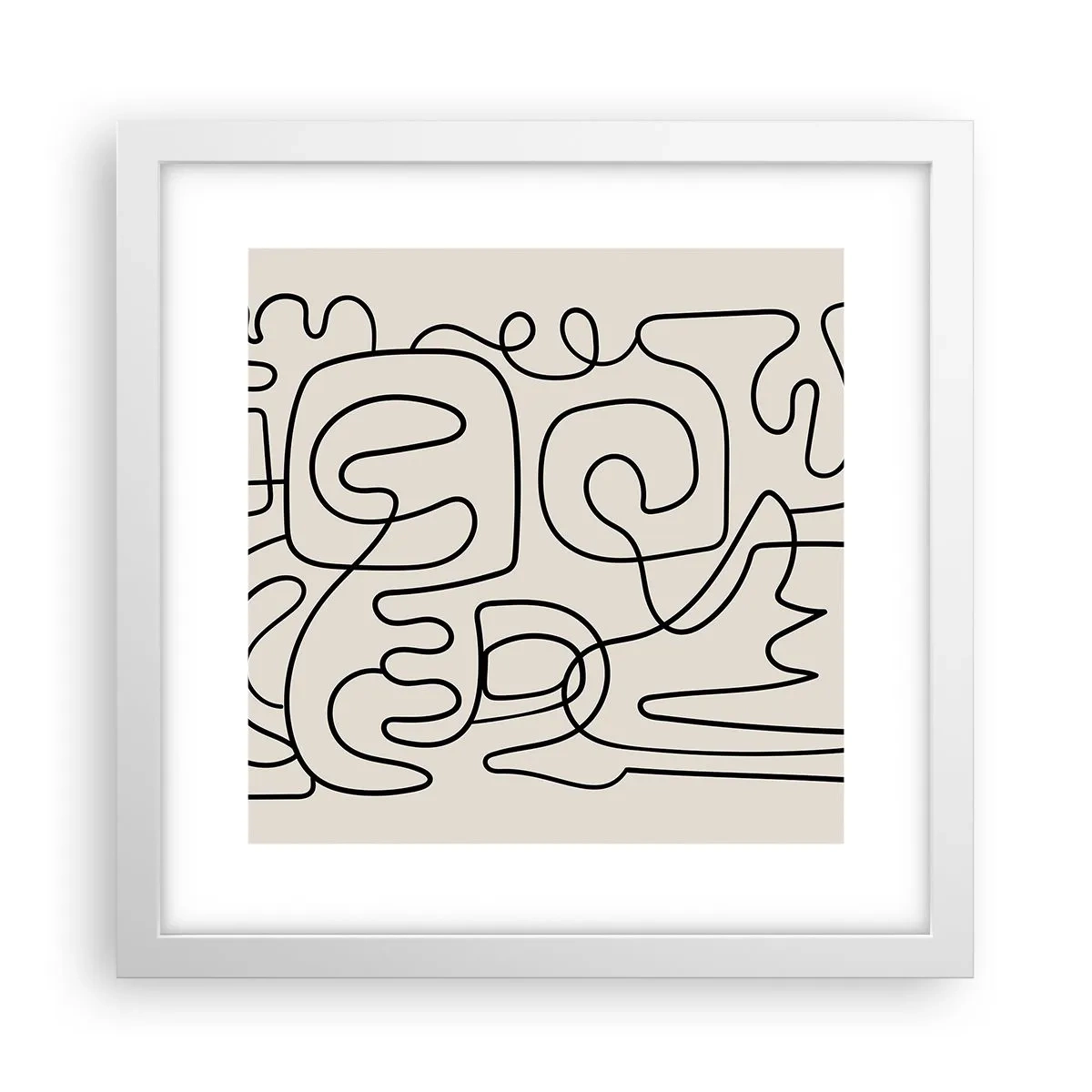 Poster in einem weißen Rahmen - Folge der Spur - 30x30 cm