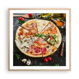 Poster in einem Rahmen aus heller Eiche - Eine Reihe von Geschmacksrichtungen - 60x60 cm