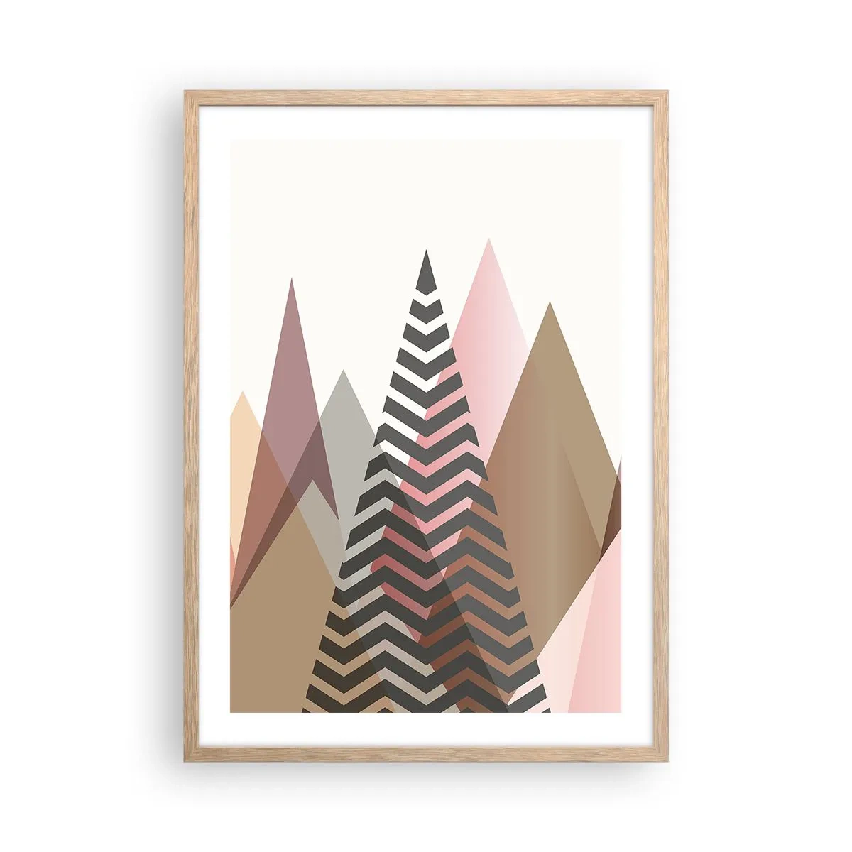 Poster in einem Rahmen aus heller Eiche - Pyramidale Aussicht - 50x70 cm