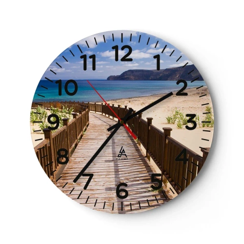 Wanduhr - Glasuhr - Bring mich zu den glücklichen Inseln - 40x40 cm