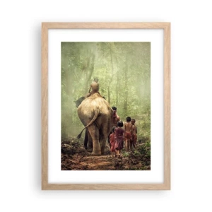 Poster in einem Rahmen aus heller Eiche - Neues Dschungelbuch - 30x40 cm