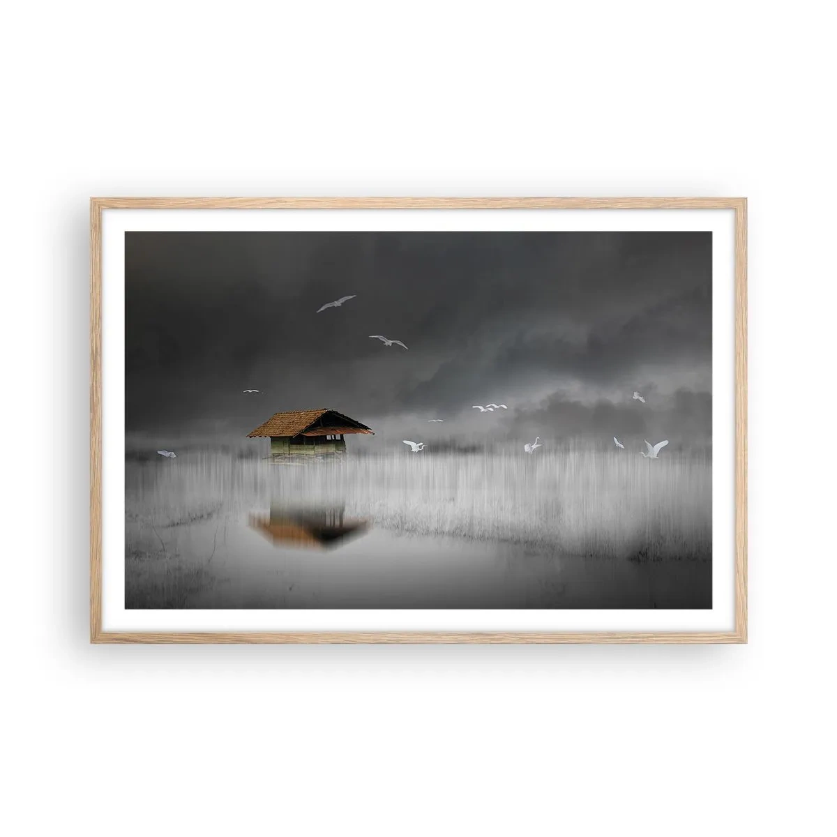 Poster in einem Rahmen aus heller Eiche - Schutz vor Regen - 91x61 cm