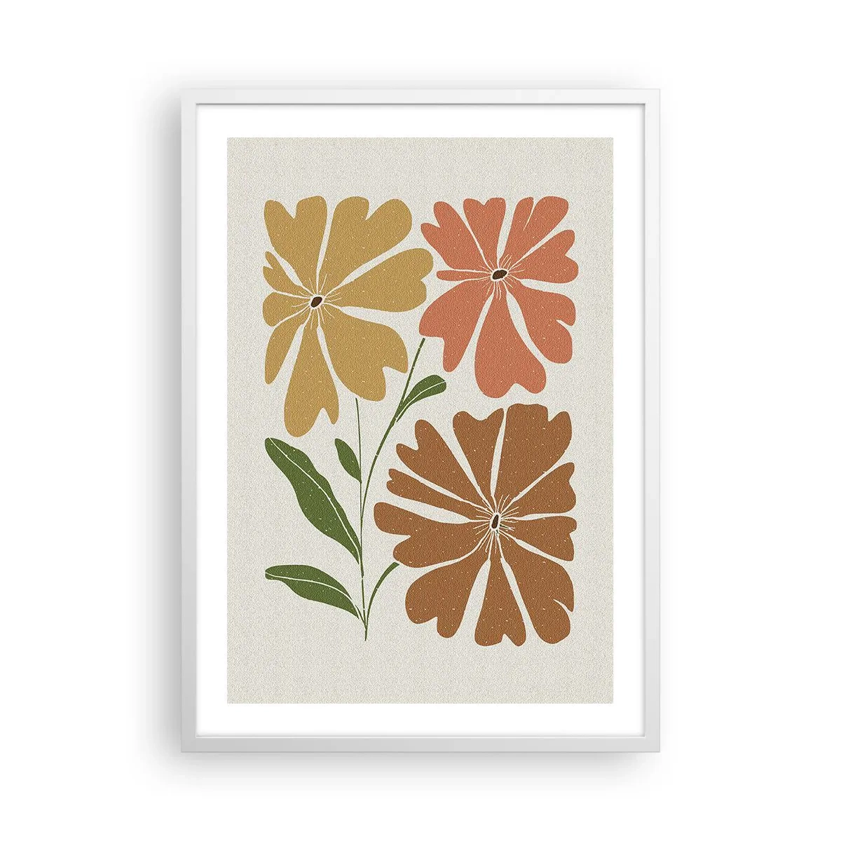 Poster in einem weißen Rahmen - Natur und Geometrie - 50x70 cm