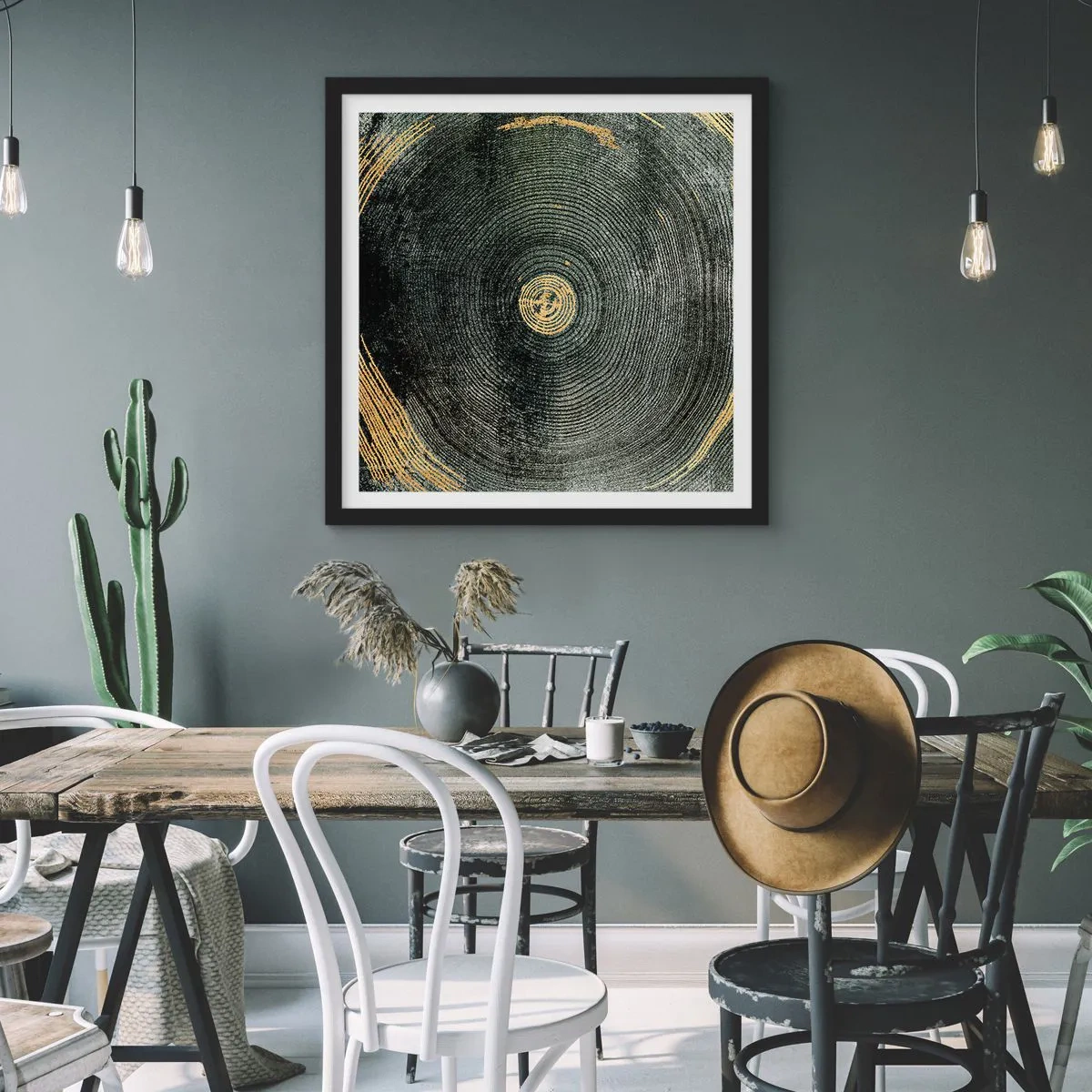 Poster in einem schwarzem Rahmen - Veränderung und Beständigkeit - 40x40 cm