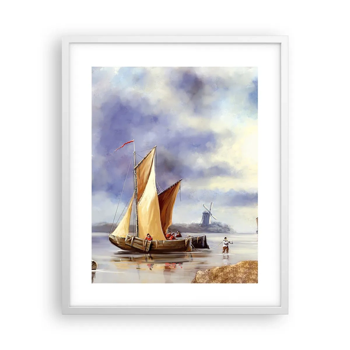 Poster in einem weißen Rahmen - Die Rückkehr der Seeleute - 40x50 cm