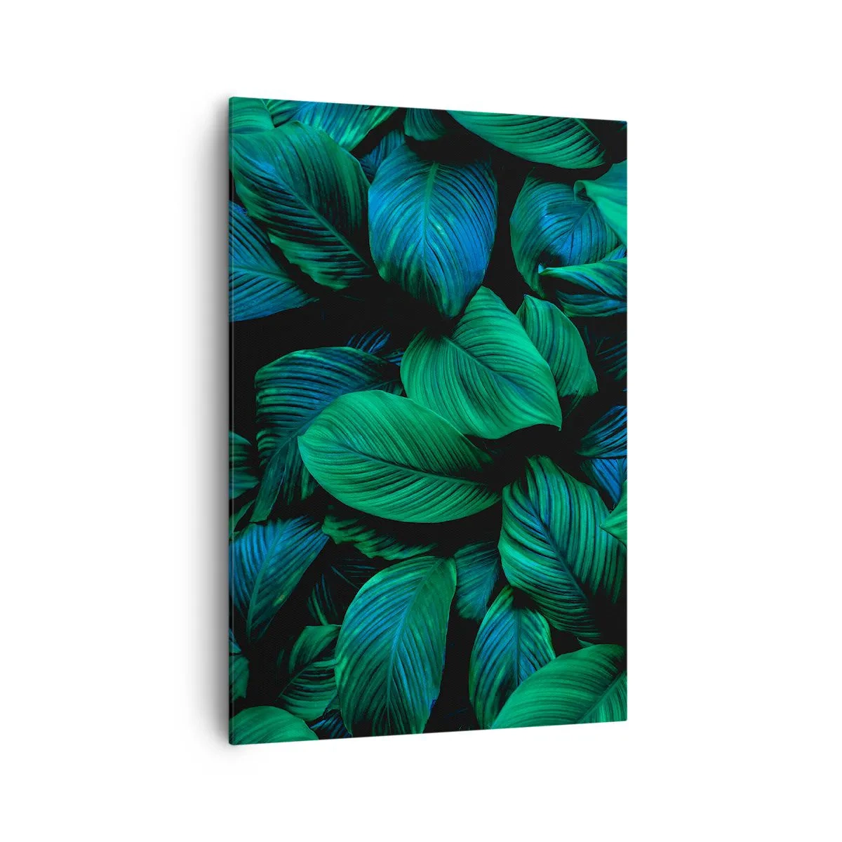 Bild auf Leinwand - Leinwandbild - Grüne Blätter im minimalistischen Stil - 70x100cm - In der grünen Menge - Moderne Wanddekoration für Wohnzimmer und Schlafzimmer ARTTOR