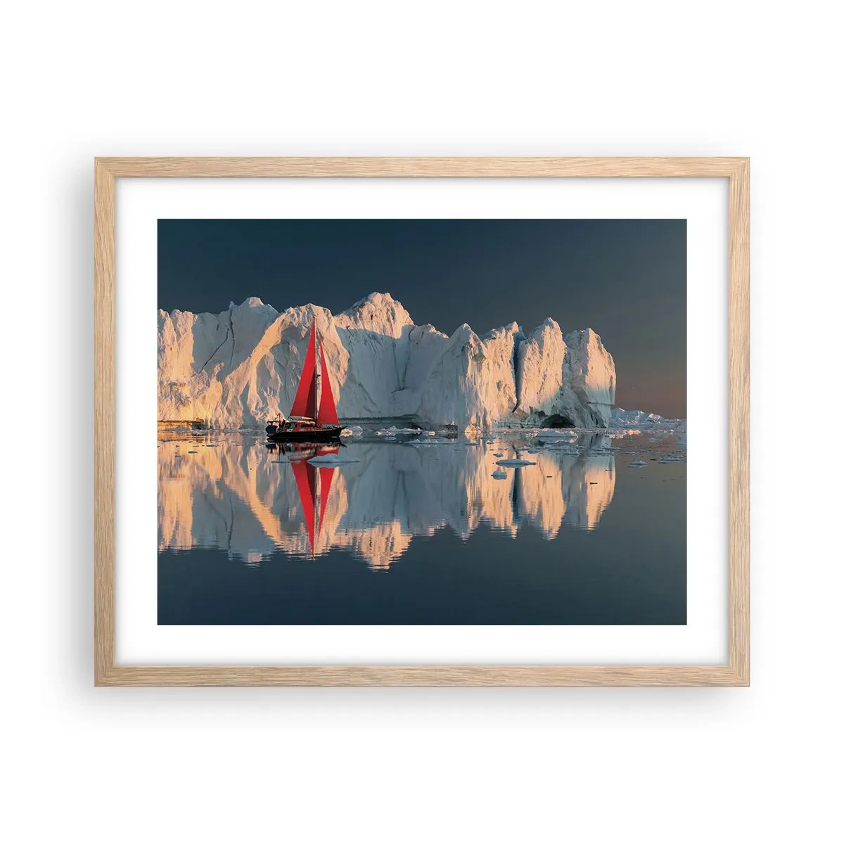 Poster in einem Rahmen aus heller Eiche - Am Rande der Welt - 50x40 cm