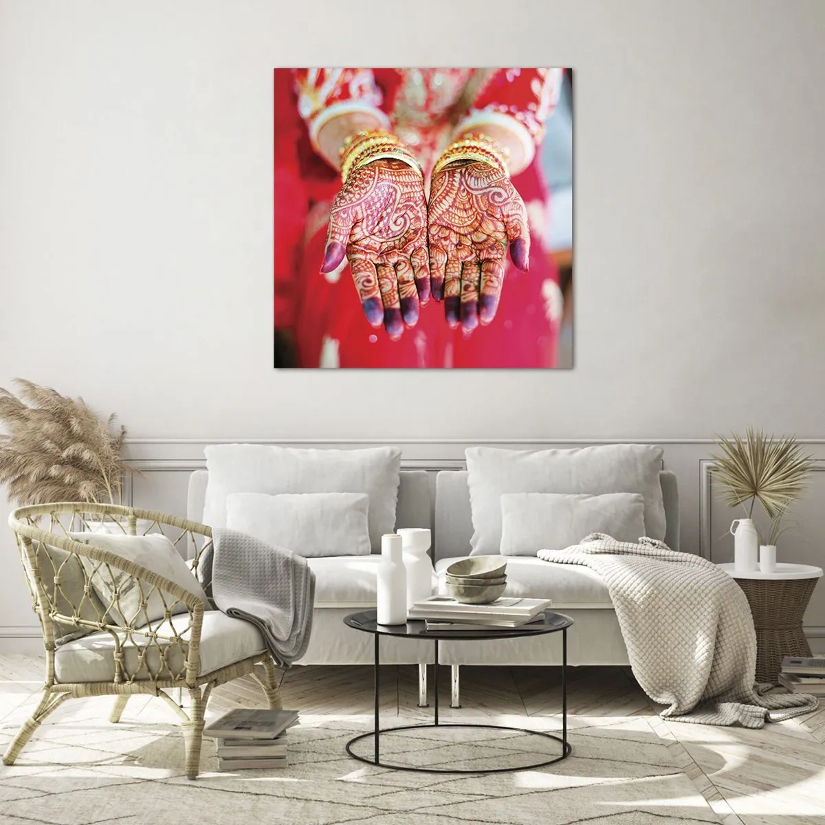 Glasbild - Bild auf glas - Bereit, das Glück zu fangen? - 70x70 cm