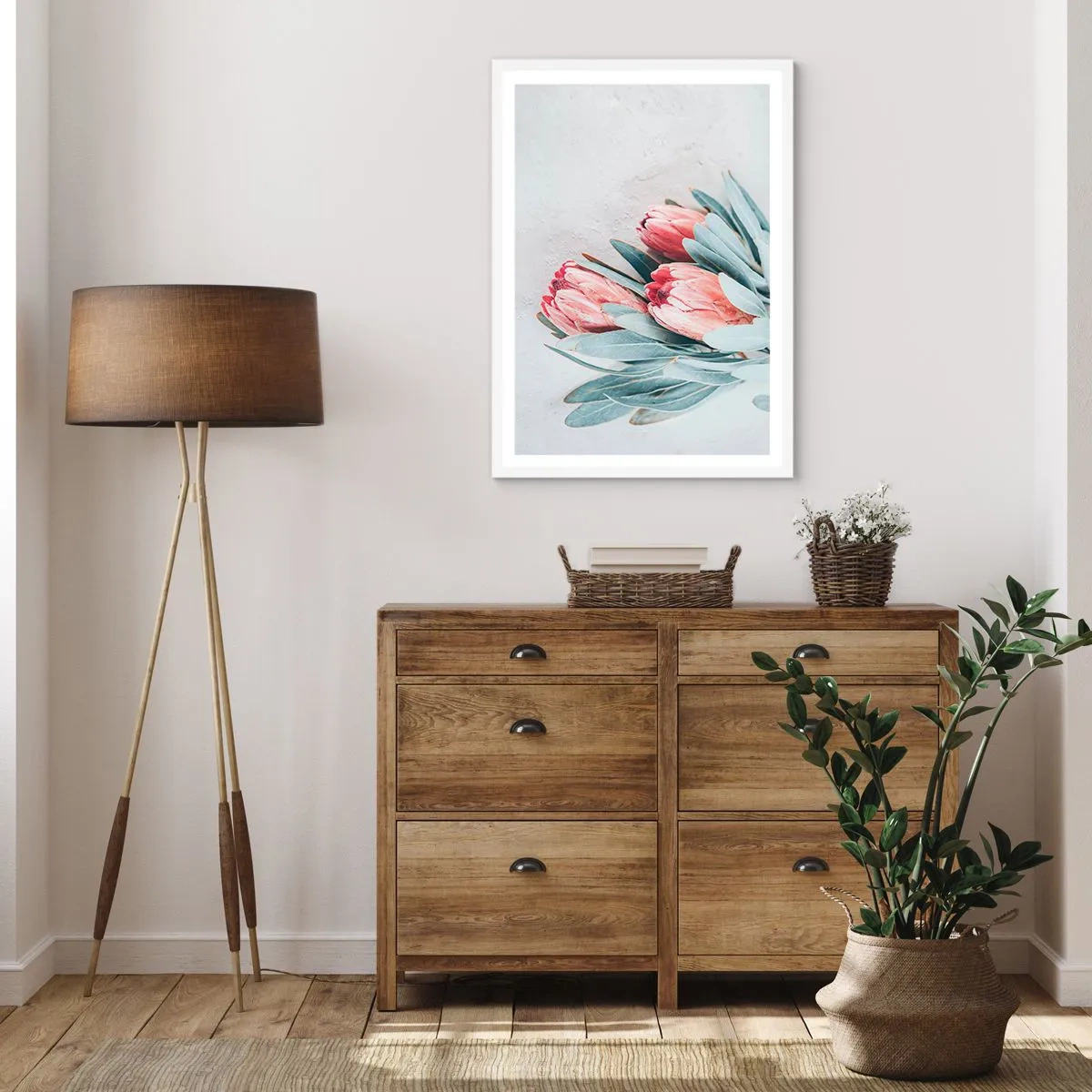 Poster in einem weißen Rahmen - Schämen sich für ihre eigene Schönheit - 70x100 cm