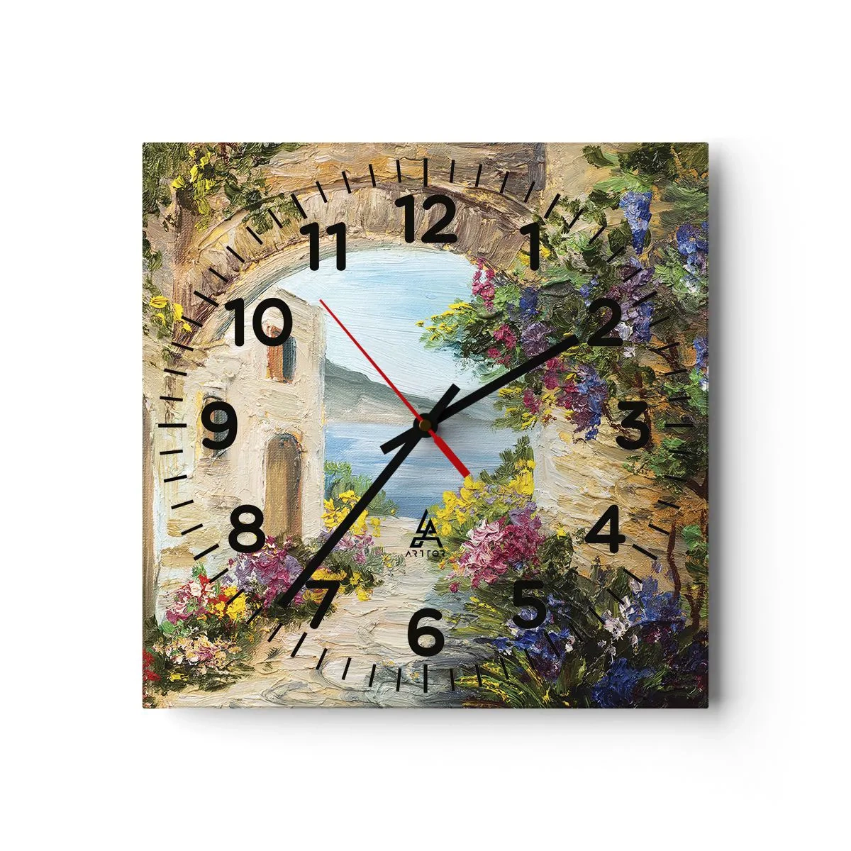 Wanduhr - Glasuhr - Charme einer Küstenprovinz - 30x30 cm