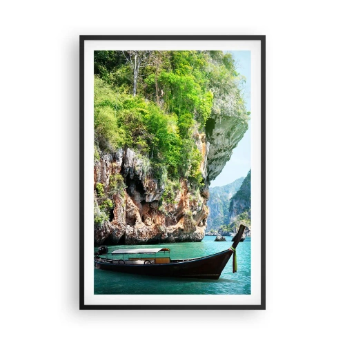 Poster in einem schwarzem Rahmen - Eine Einladung zu einer exotischen Reise - 61x91 cm