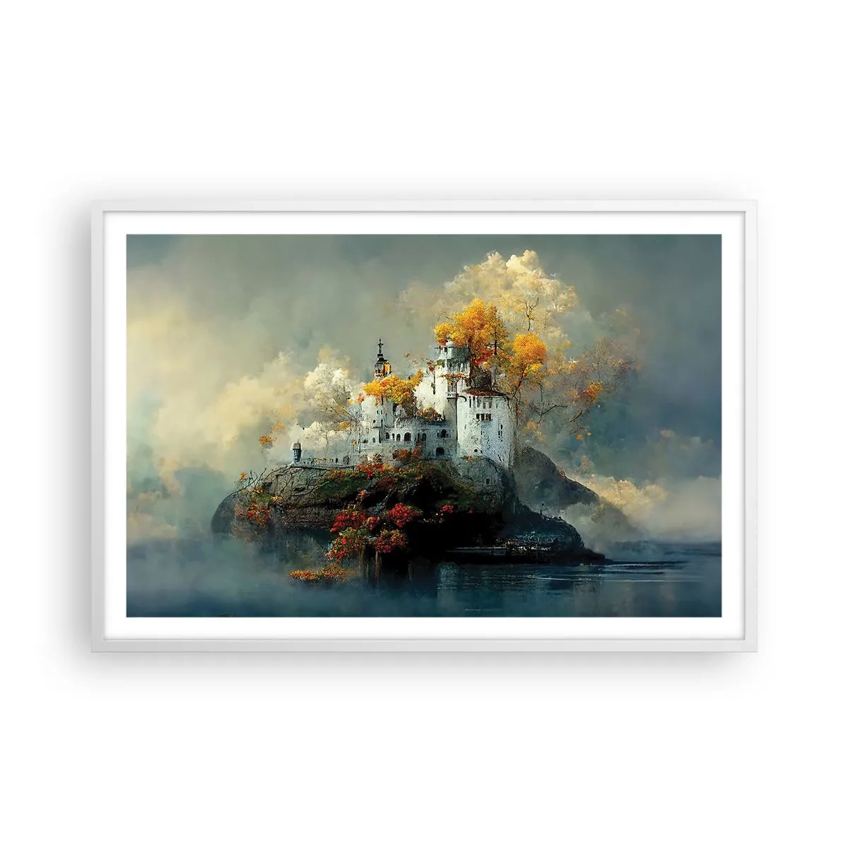 Poster in einem weißen Rahmen - Beginn einer romantischen Geschichte - 91x61 cm