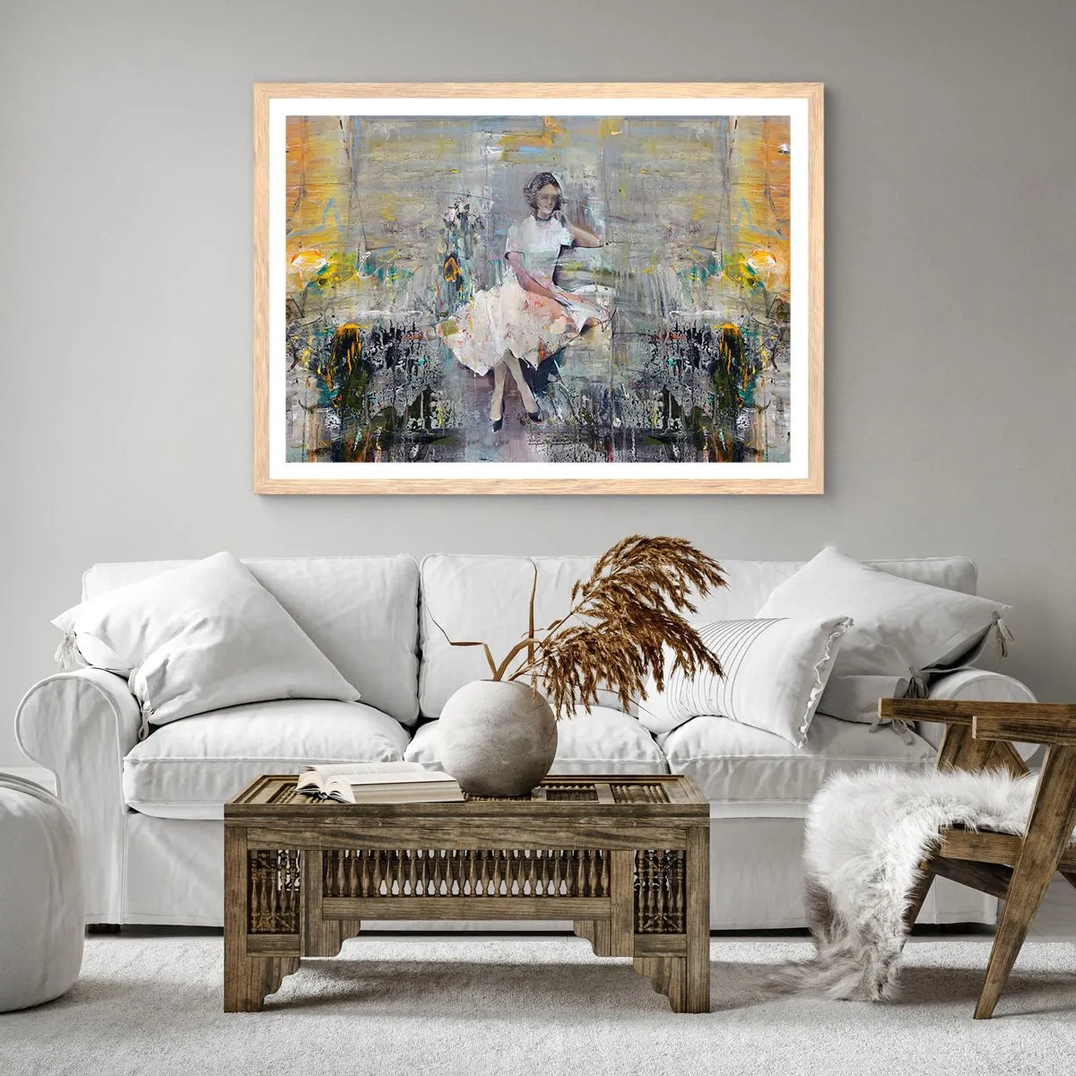 Poster in einem Rahmen aus heller Eiche - Klassisch und modern - 50x40 cm