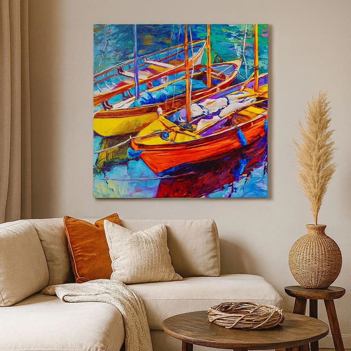 Bild auf Leinwand - Leinwandbild - Auf Wasser dick mit Farben - 30x30 cm