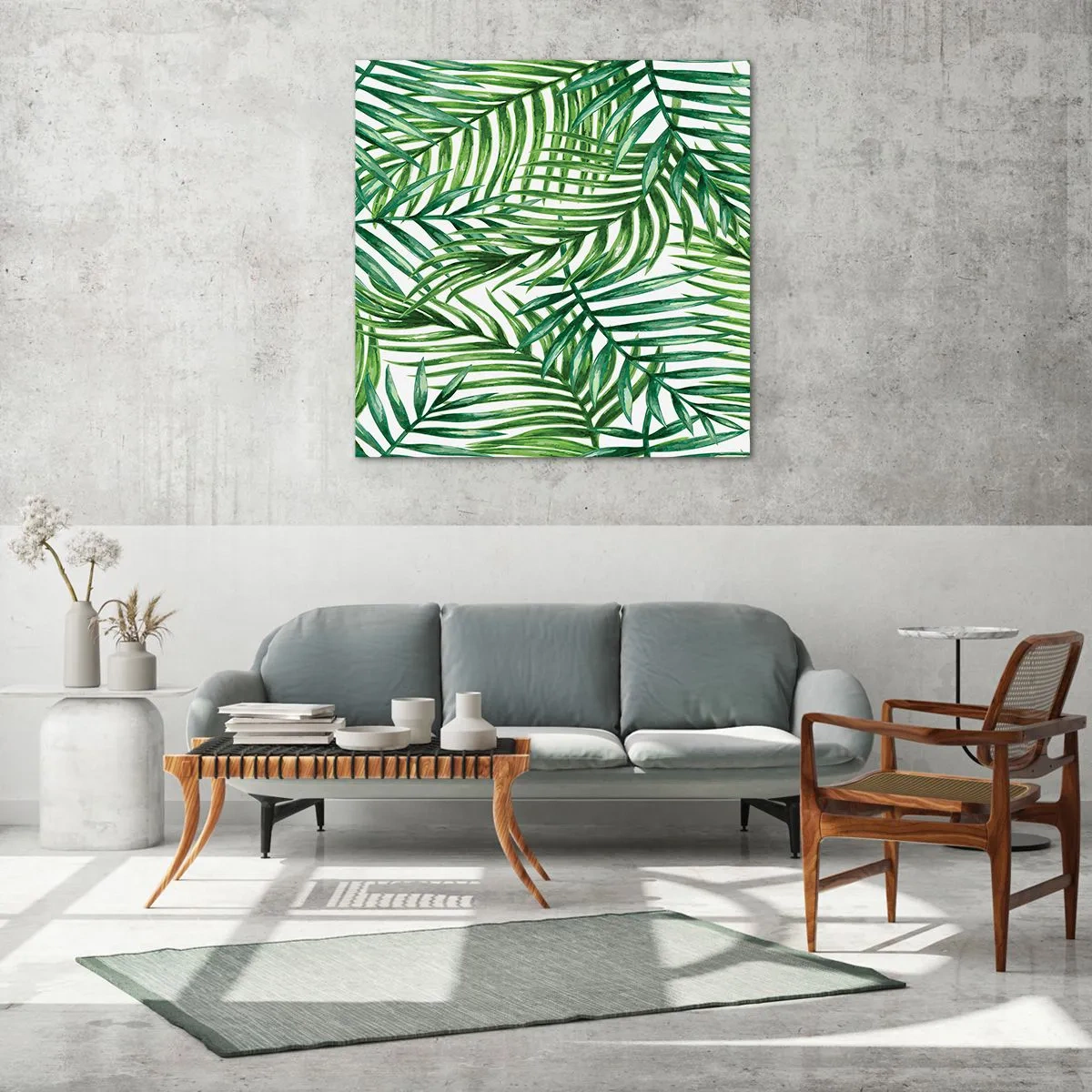 Glasbild - Bild auf glas - Unter dem grünen Baldachin - 50x50 cm