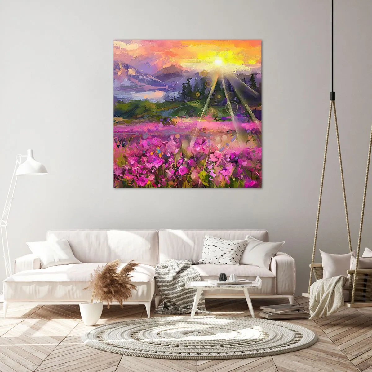 Bild auf Leinwand - Leinwandbild - Im Tal unter dem Schutz der Sonne - 60x60 cm