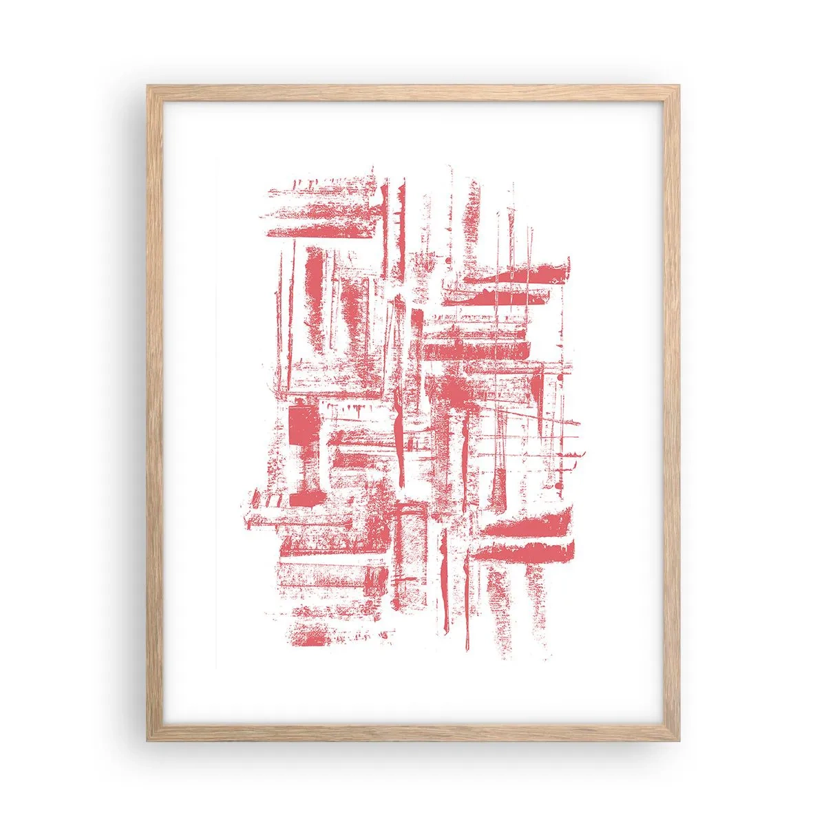 Poster in einem Rahmen aus heller Eiche - Die rote Stadt - 40x50 cm