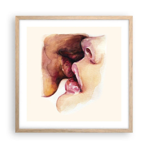 Poster in einem Rahmen aus heller Eiche - Wie Tag und Nacht, Erde und Himmel - 50x50 cm