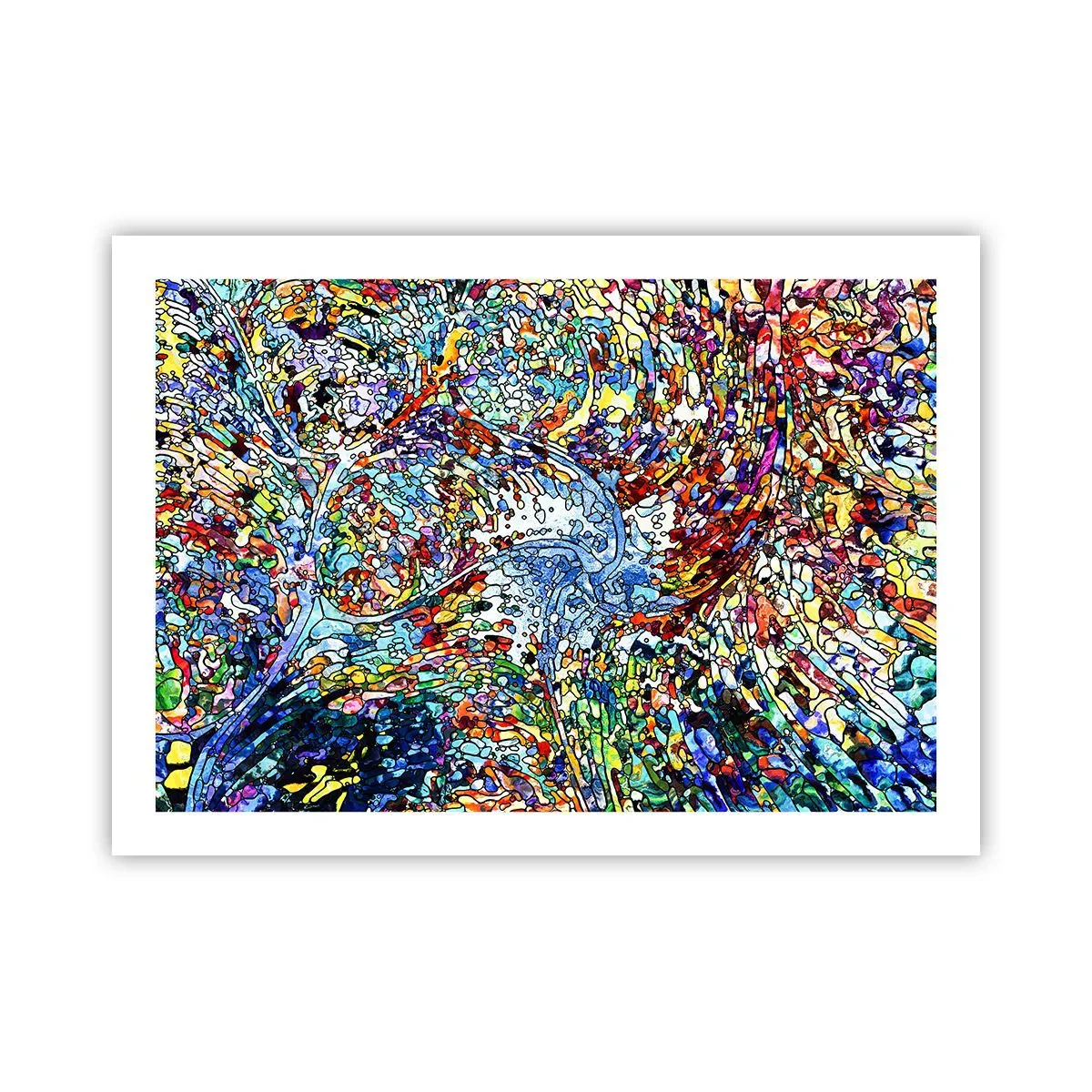 Poster - Glasmalerei Wassertropfen - 70x50 cm