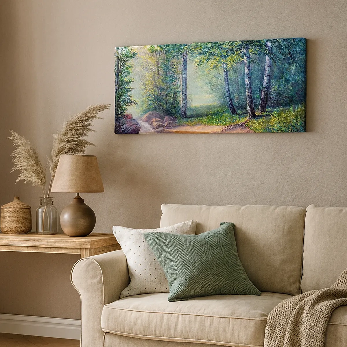 Bild auf Leinwand - Leinwandbild - Idyllische Landschaft - 30x30 cm