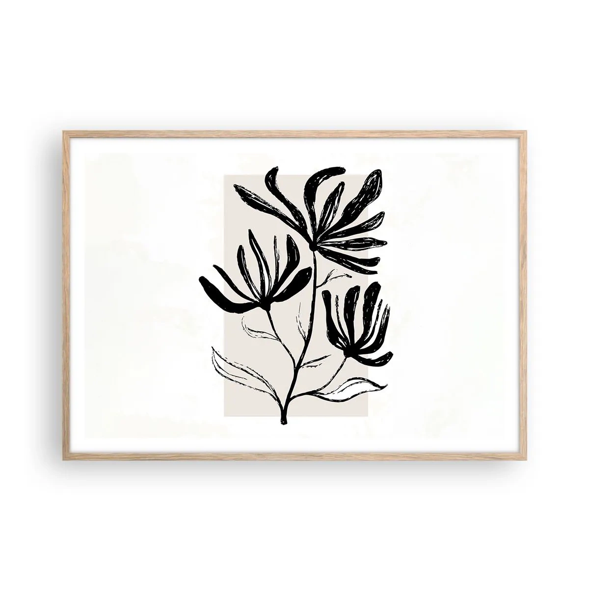 Poster in einem Rahmen aus heller Eiche - Skizze für das Herbarium - 100x70 cm